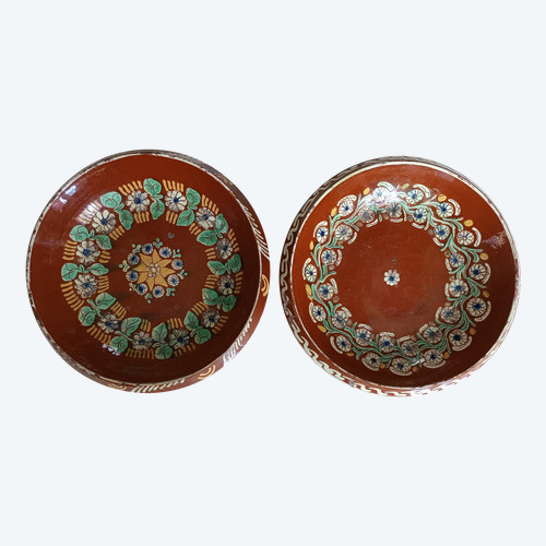 Swiss ceramics Pair of rösti dishes hollow dishes with collar late 19th century
