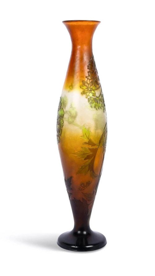Émile Gallé, Grande vaso a ombrello, Art Nouveau