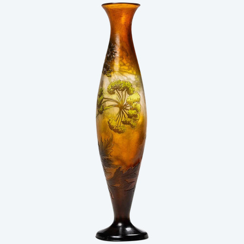 Émile Gallé, Grande vaso a ombrello, Art Nouveau
