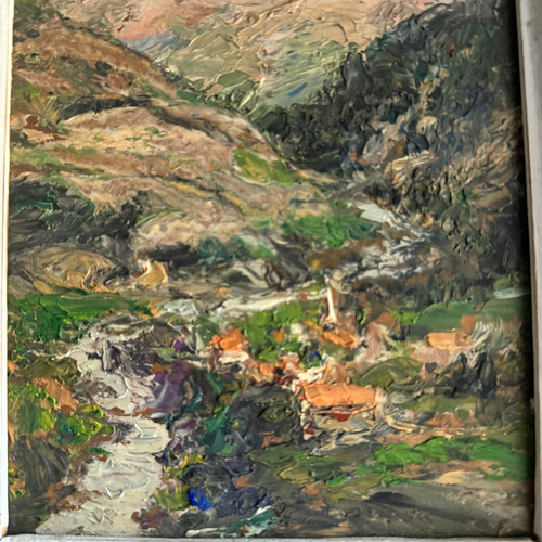 Huile sur panneau par J. Denier 1920 La Maurienne