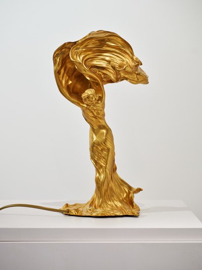 RAOUL LARCHE, LAMPE LOÏE FULLER, BRONZE JUGENDSTIL