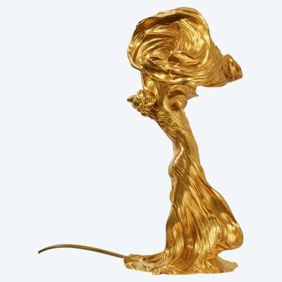 RAOUL LARCHE, LAMPE LOÏE FULLER, BRONZE JUGENDSTIL