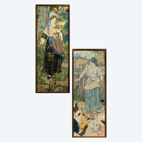 Manufacture de Sarreguemines Eugène-Martial Simas, Keramikpaneele im Jugendstil