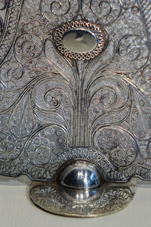 Fibula o elemento di abbigliamento in filigrana, Egitto o Impero Ottomano, XIX secolo.