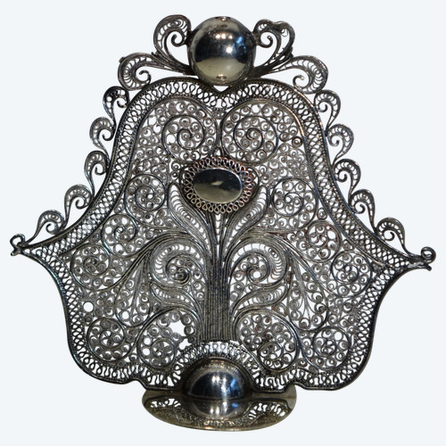 Fibula o elemento di abbigliamento in filigrana, Egitto o Impero Ottomano, XIX secolo.