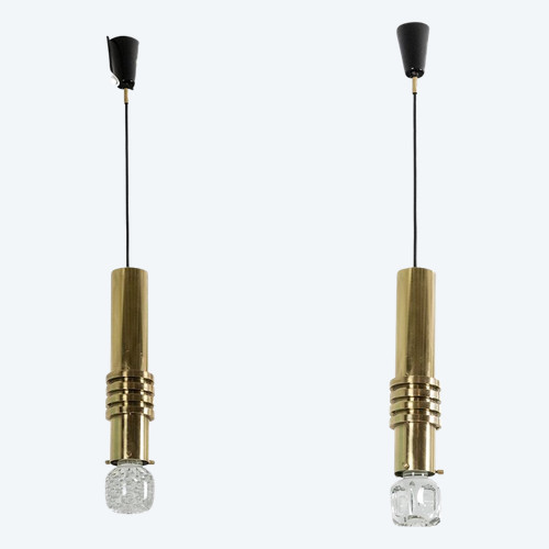 Maison Raak. Paire de suspensions cylindriques. Circa 1970. LS59161207H