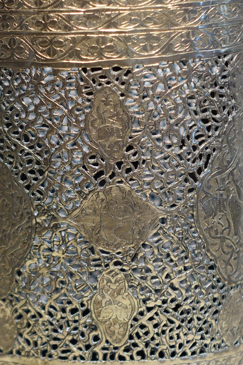 Brass incense burner, Persian, 19th century.