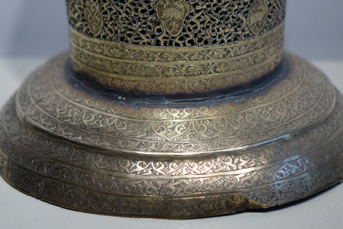 Brass incense burner, Persian, 19th century.