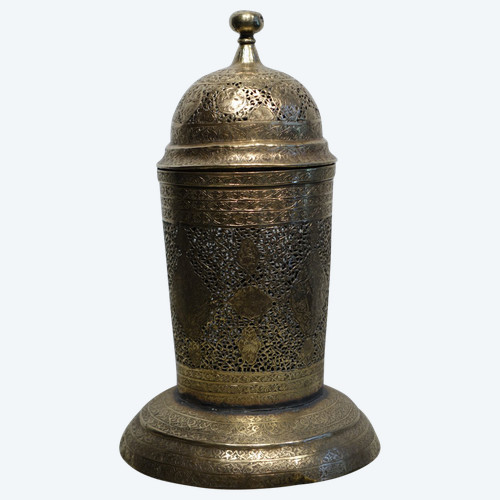 Brass incense burner, Persian, 19th century.