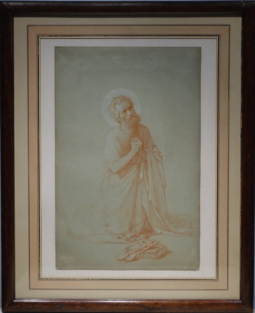 Dessin à La Sanguine Représentant Saint-pierre, France,19e S.