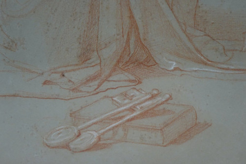 Dessin à La Sanguine Représentant Saint-pierre, France,19e S.