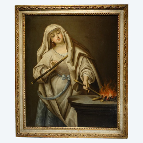 Vestale che ravviva il fuoco sacro, scuola francese del XVIII sec.