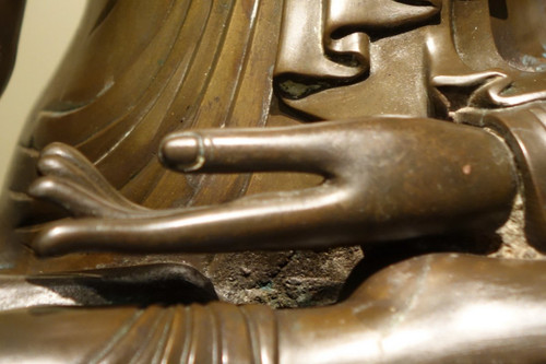 Bouddha Assis En Bhumisparsa Mùdra, Bronze, Birmanie, 19e S.