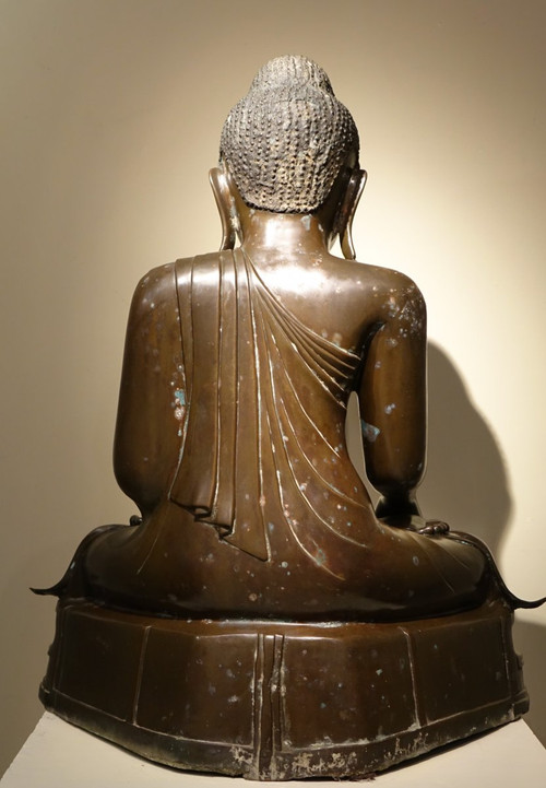 Bouddha Assis En Bhumisparsa Mùdra, Bronze, Birmanie, 19e S.