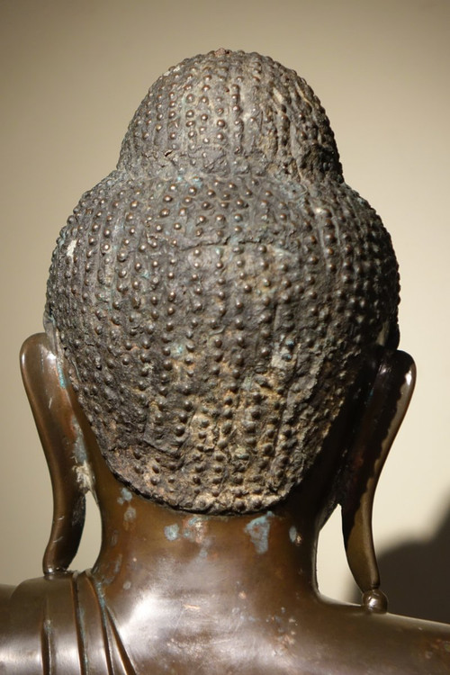 Bouddha Assis En Bhumisparsa Mùdra, Bronze, Birmanie, 19e S.