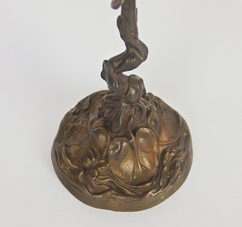 Pair of Art Nouveau bronze candlesticks.