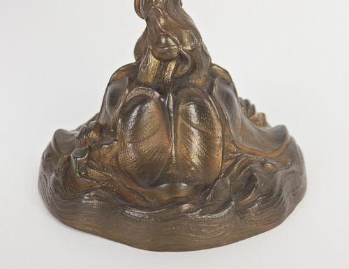Pair of Art Nouveau bronze candlesticks.