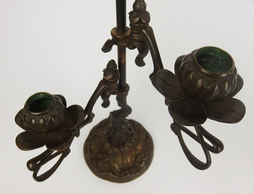 Pair of Art Nouveau bronze candlesticks.