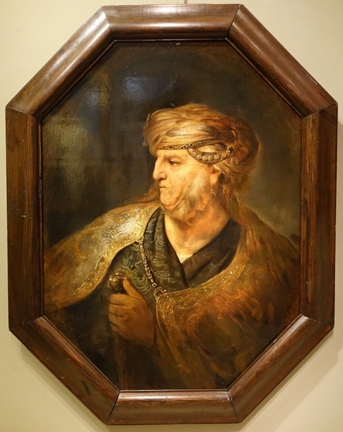 Portrait d'Un Riche Oriental De Profil, Flandres, 19e S.