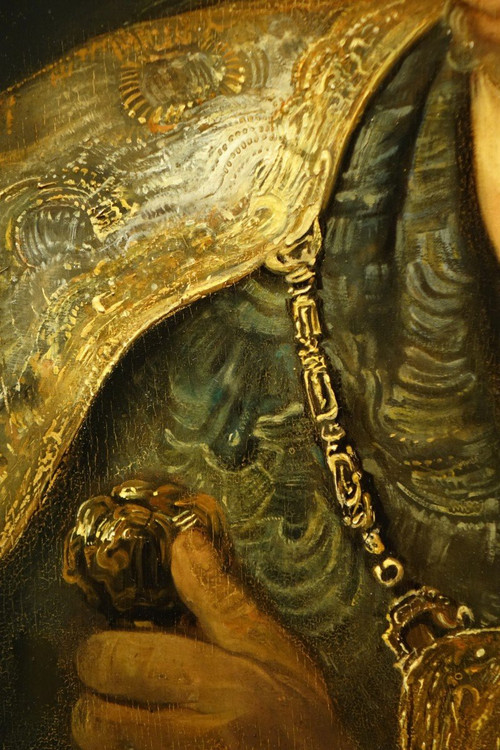 Portrait d'Un Riche Oriental De Profil, Flandres, 19e S.