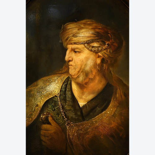 Portrait d'Un Riche Oriental De Profil, Flandres, 19e S.