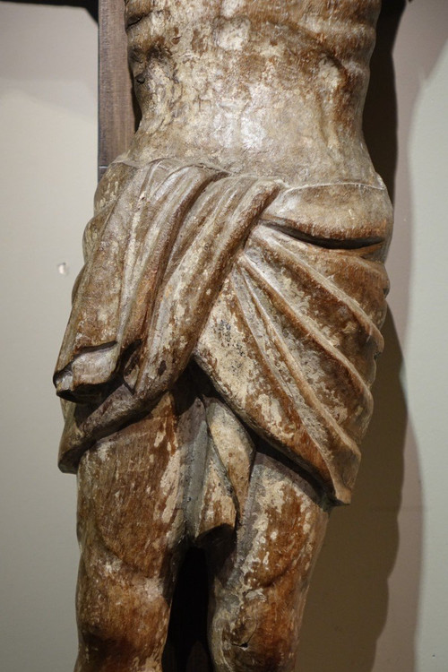 Cristo grande in legno di quercia, Borgogna, XV sec.