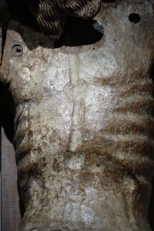 Cristo grande in legno di quercia, Borgogna, XV sec.