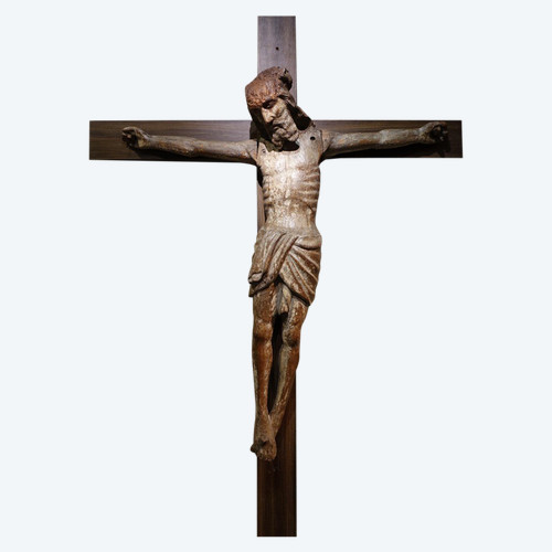 Cristo grande in legno di quercia, Borgogna, XV sec.