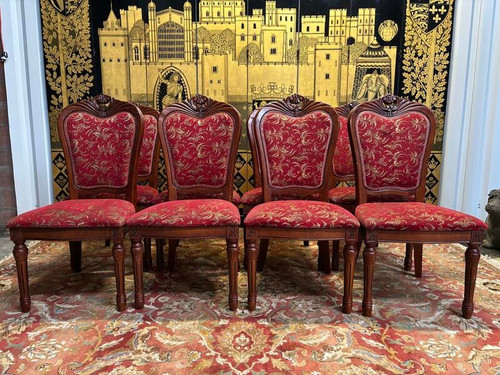 2x8 wooden and fabric chairs