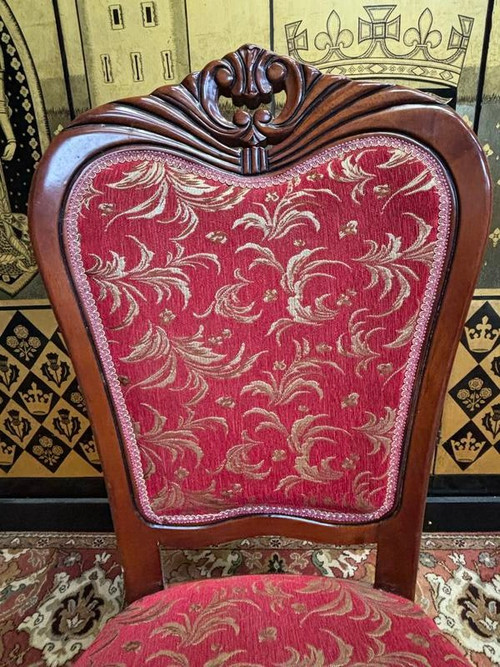 2x8 wooden and fabric chairs