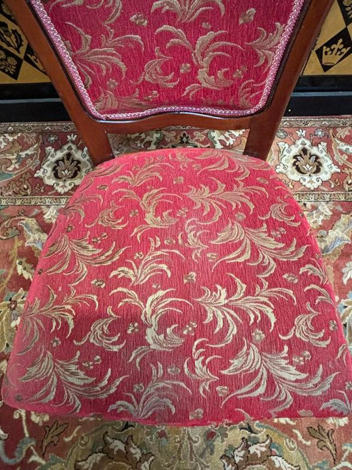 2x8 wooden and fabric chairs