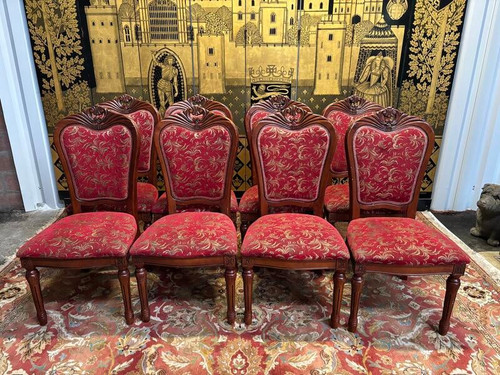 2x8 wooden and fabric chairs