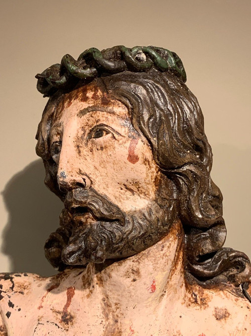 Christo Vivo, Holz Bemalt ,spanien, 17. oder 18. jahrhundert