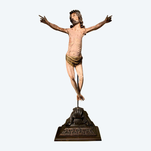 Christo Vivo, Holz Bemalt ,spanien, 17. oder 18. jahrhundert