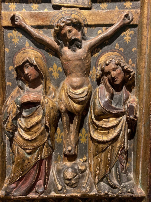 Triptychon-Flachrelief, Südfrankreich, Ende des 15.-Anfangs des 16. Jahrhunderts.