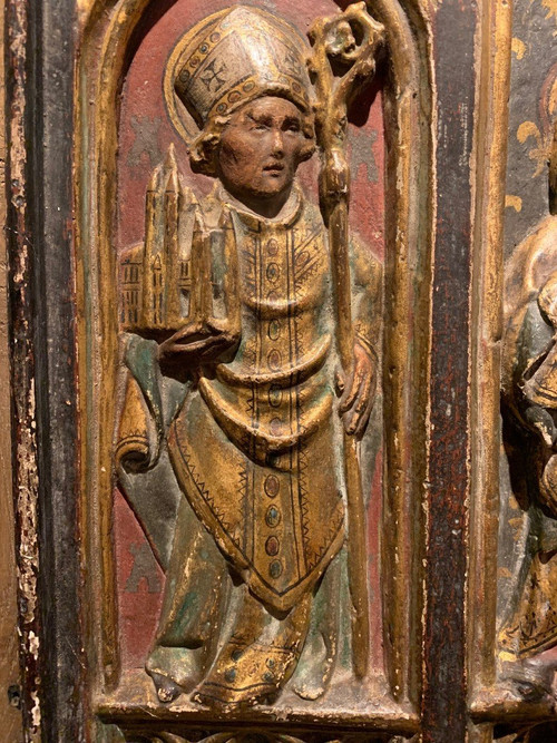 Triptychon-Flachrelief, Südfrankreich, Ende des 15.-Anfangs des 16. Jahrhunderts.