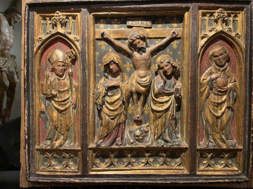 Triptychon-Flachrelief, Südfrankreich, Ende des 15.-Anfangs des 16. Jahrhunderts.