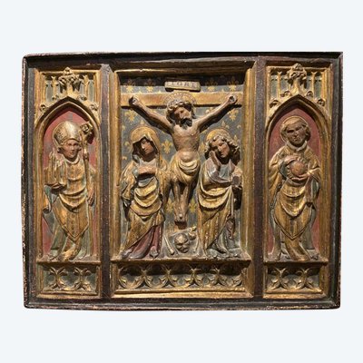 Triptychon-Flachrelief, Südfrankreich, Ende des 15.-Anfangs des 16. Jahrhunderts.