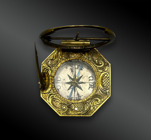 PORTABLE EQUINOXIAL SUNDIAL Signed - Augsburg, Germany - Mid 18th century