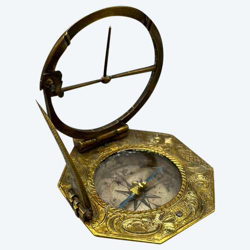 PORTABLE EQUINOXIAL SUNDIAL Signed - Augsburg, Germany - Mid 18th century