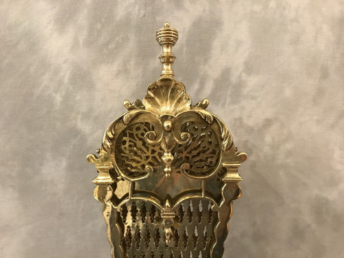Antique bronze and brass fireplace screen from the 19th century
