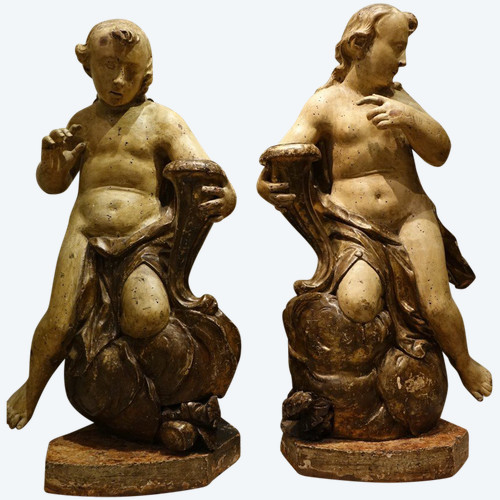 Pair of large Baroque statues, Germany or Bohemia-Moravia, 17th c.