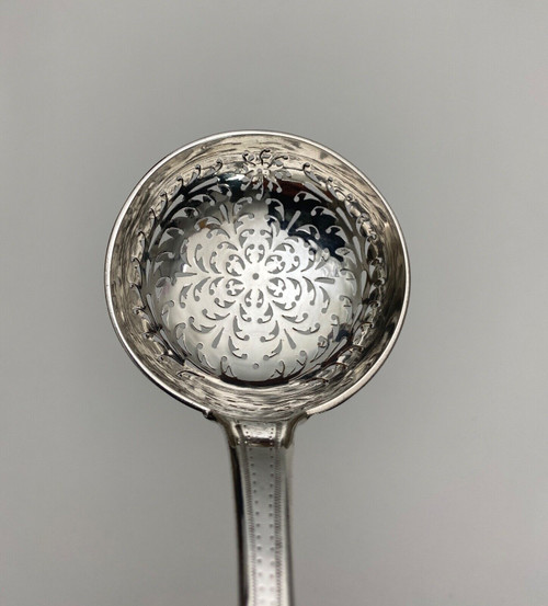 18th century silver sprinkling spoon from the Farmers General