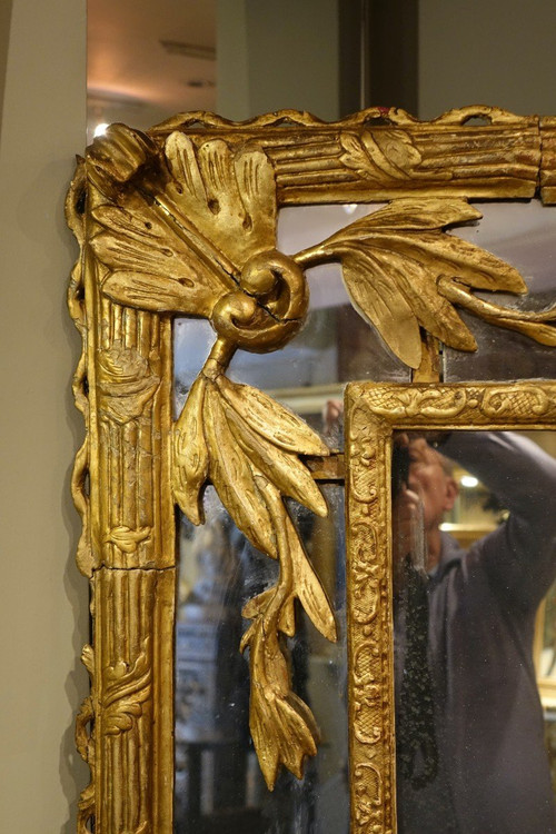 Large Carved and Gilded Wood Mirror, Italy, 18th C.