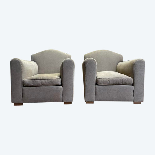 Pair of Art Deco club armchairs