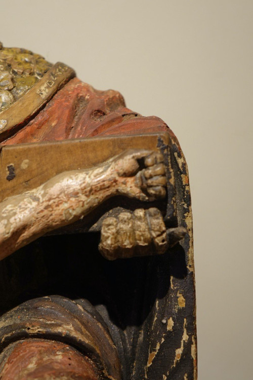 Trinità di legno intagliata a tutto tondo, Germania, 1550 circa