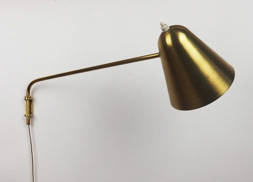 brass wall light by Jacques Biny for Luminalite