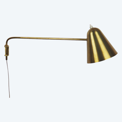 brass wall light by Jacques Biny for Luminalite