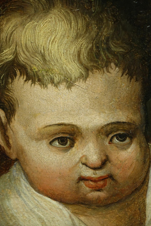 Sacra Famiglia, olio su tavola, Italia, 1500-1520 ca.