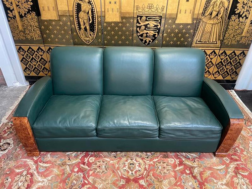 Art Deco style leather sofa